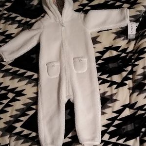 Carter's white fleece zip up with hood